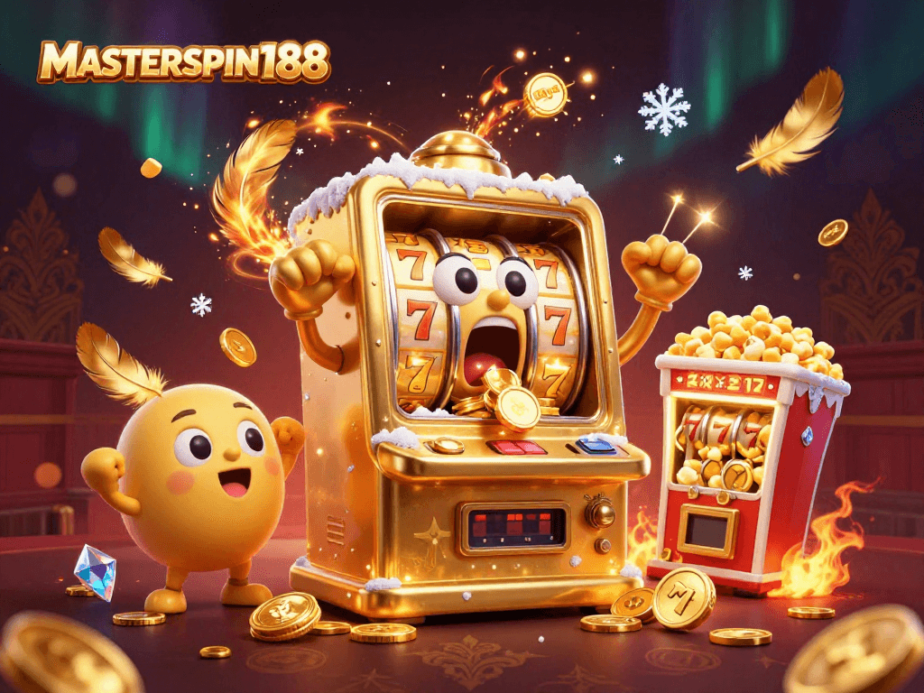 Celebrate your jackpot wins with MASTERSPIN188 by spinning golden slot machines and coins!