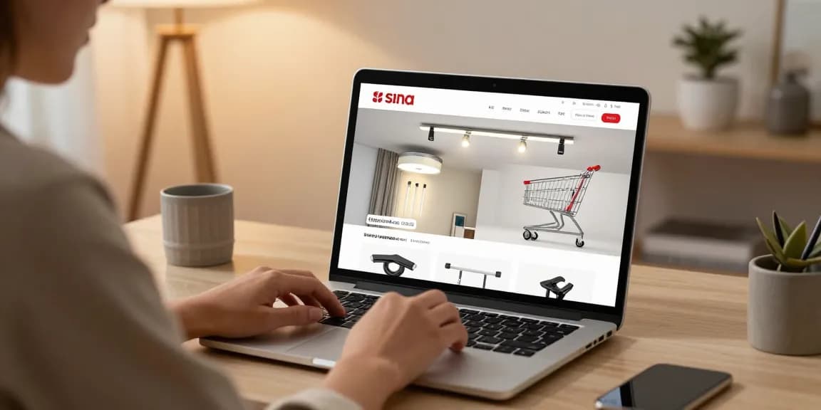 Sina magnetica LED shopping experience showing top deals on e-commerce platform