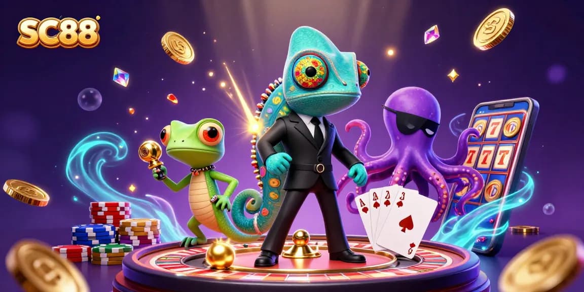 Experience thrilling gameplay at SC88 with vibrant characters and dynamic casino elements.