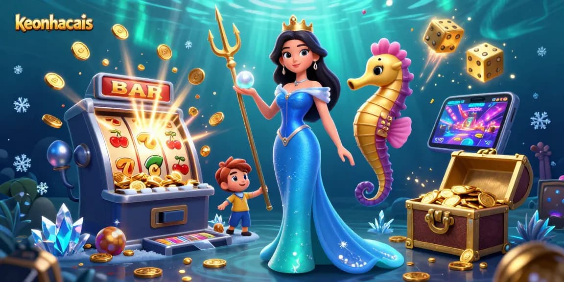 Engage with keonhacais to witness a dazzling underwater casino realm featuring enchanting characters and thrilling gaming elements.