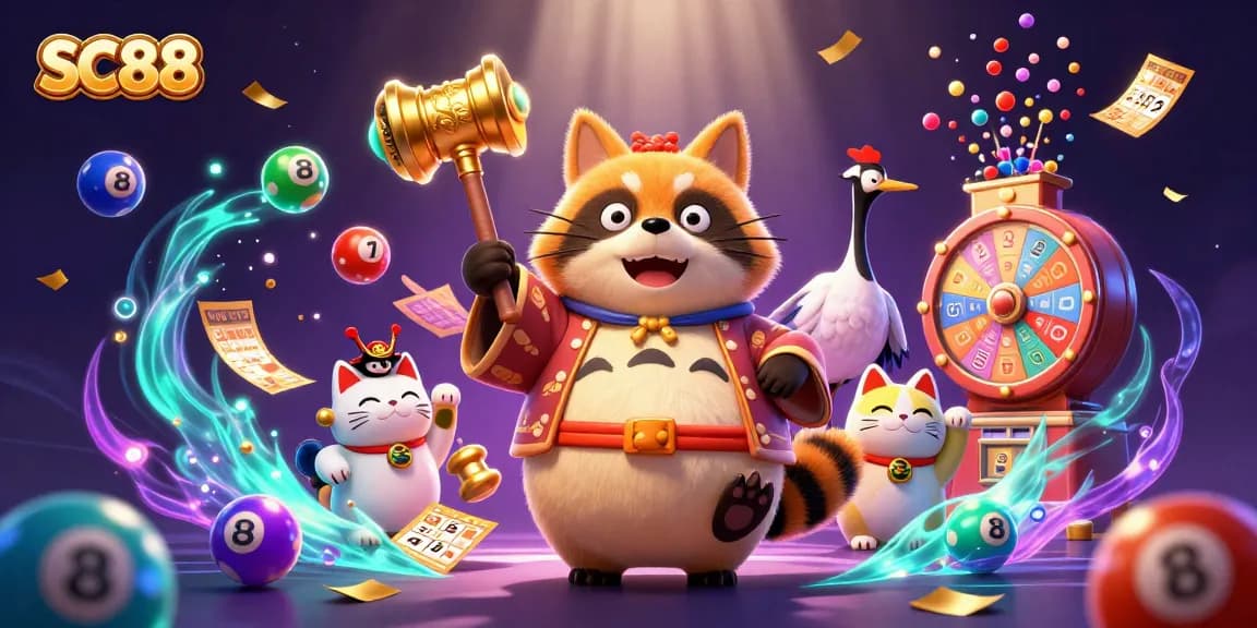 Engage with SC88’s vibrant gaming scene featuring cheerful characters and festive elements