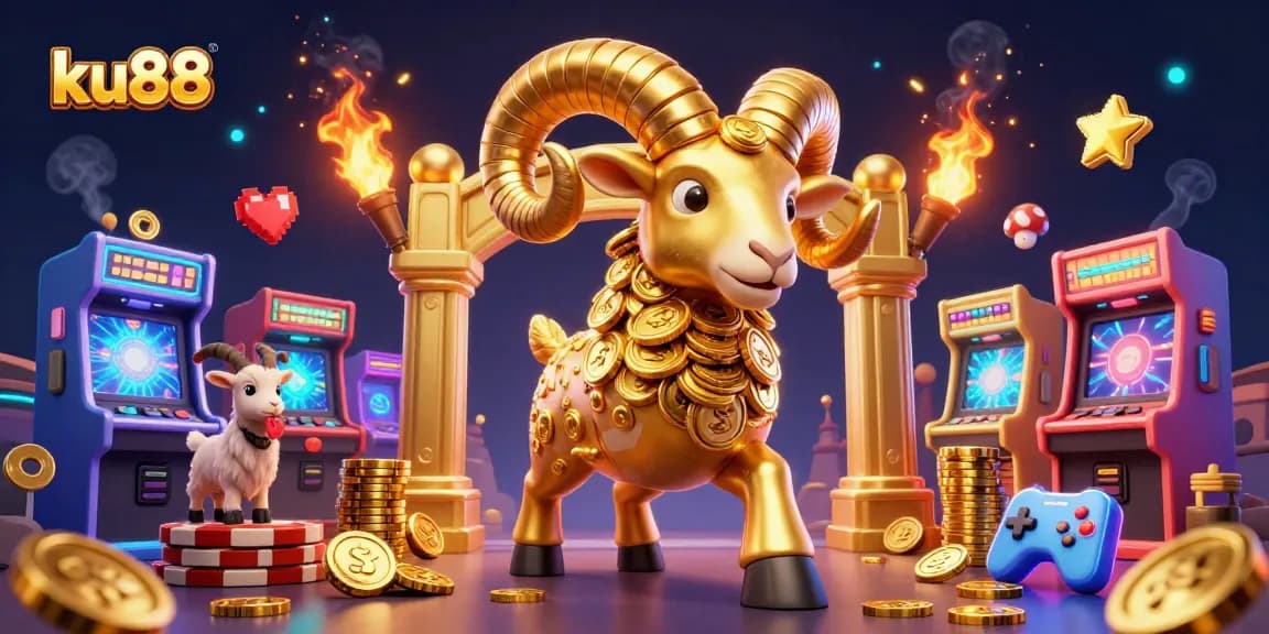 Capture winning moments with ku88 in a vibrant 3D casino-themed illustration filled with excitement.