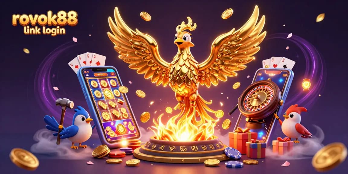 Engage with rokok88 link login, explore a vibrant 3D casino scene with enchanting characters and golden rewards.