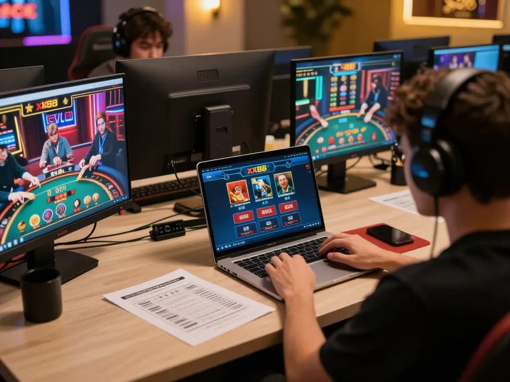 Engaging in gameplay on the xx88 online casino platform