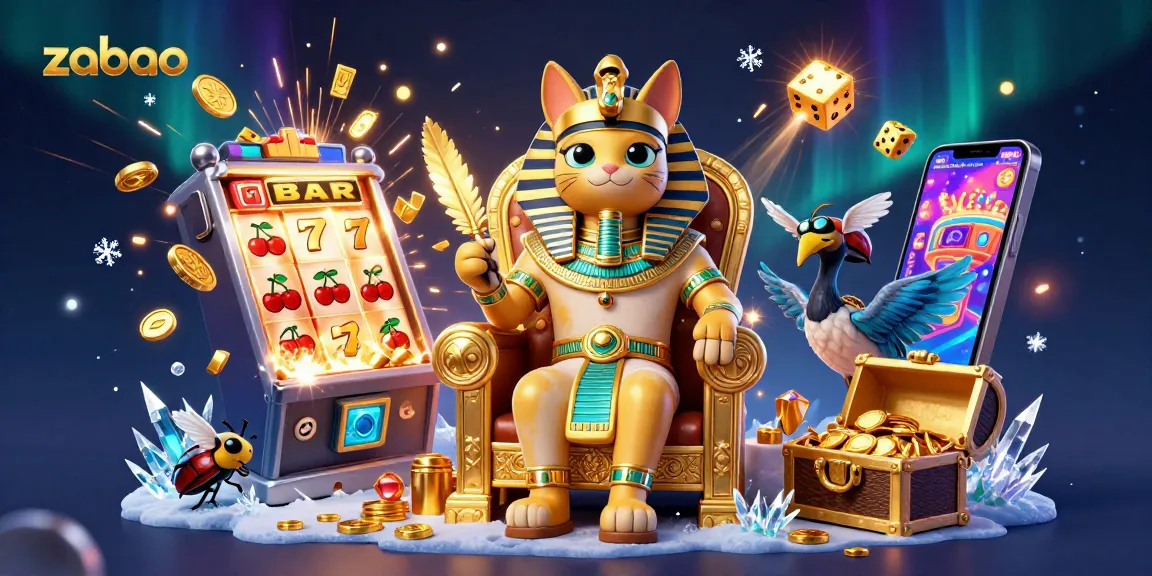 Win big at zaobao with a vibrant, dynamic casino scene featuring pharaoh symbols and jackpot excitement.