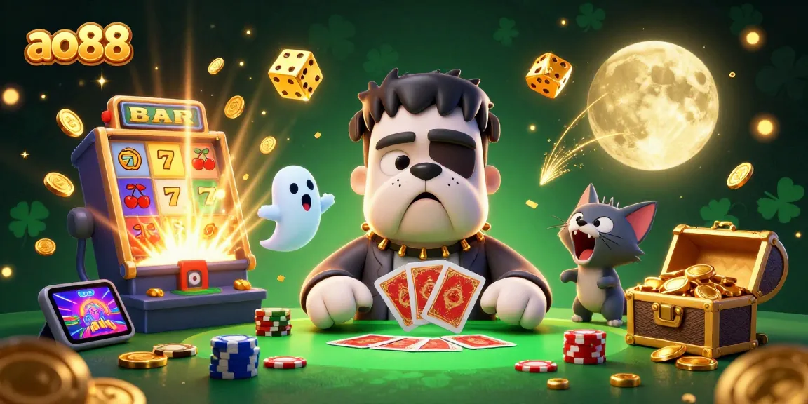 Experience thrilling gameplay at ao88 with our vibrantly designed 3D digital casino scene filled with excitement.