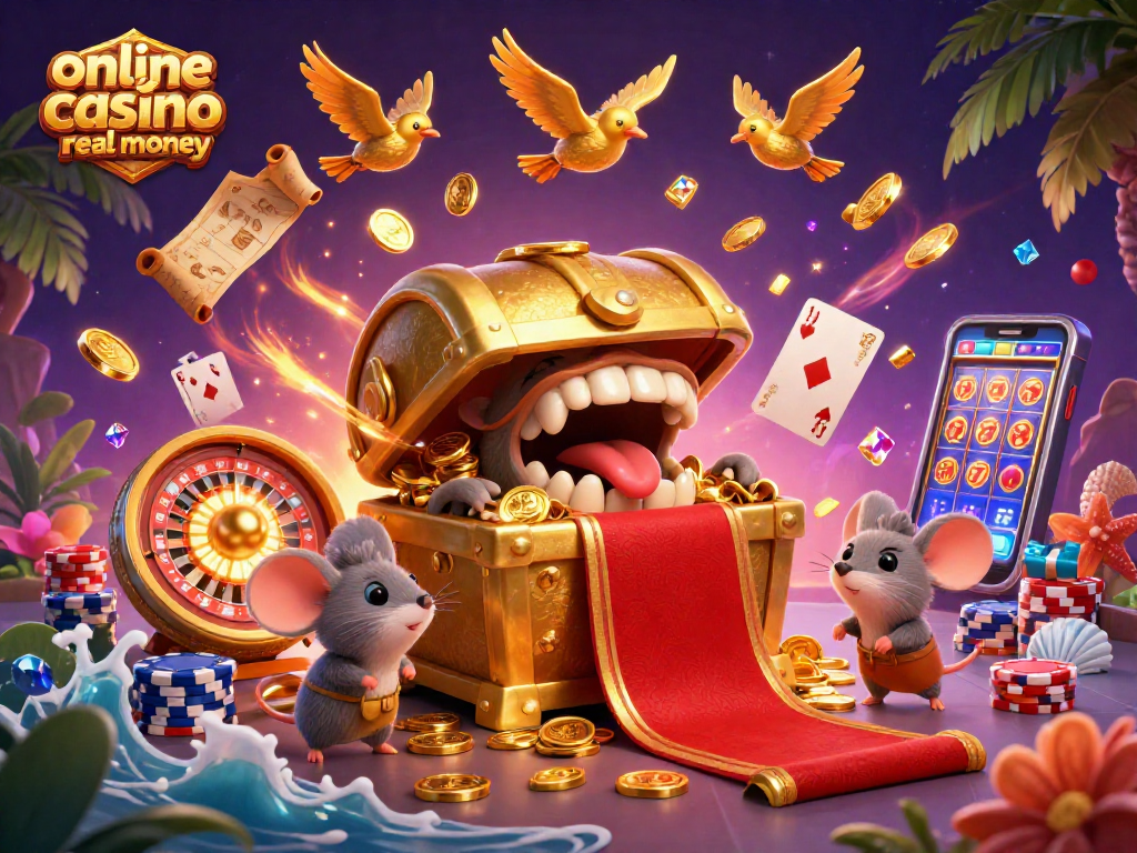 Engage in exciting online casino real money gameplay with colorful characters and rich elements.