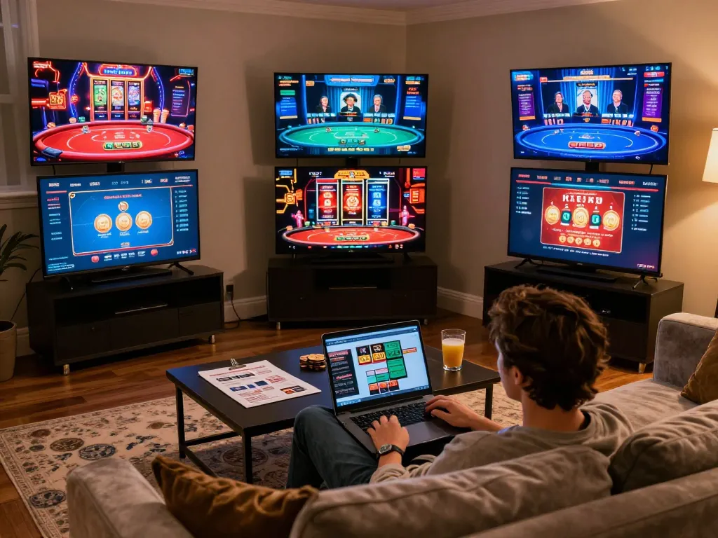A person enjoying online gaming at the Trang chủ MM88 mới nhất, showcasing vibrant betting strategies.
