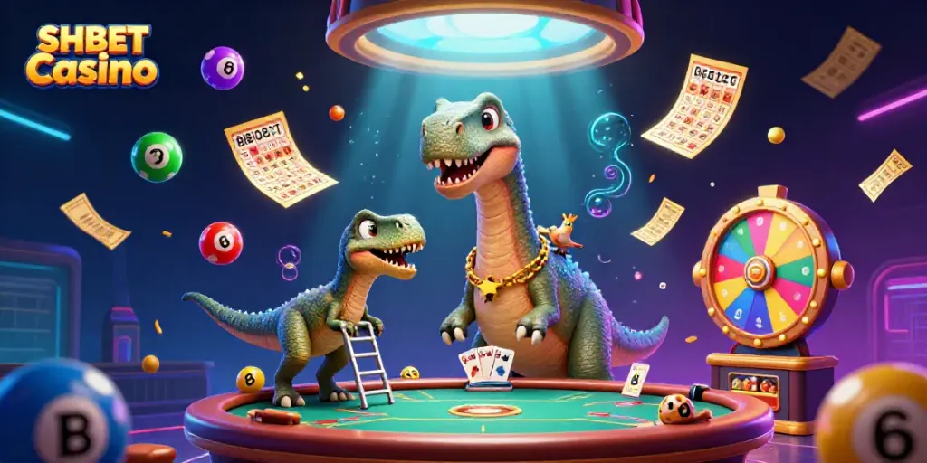 Experience exciting gameplay at SHBET Casino with animated characters and vibrant elements.