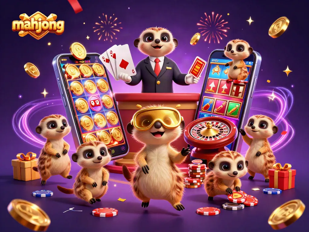 Engage with Mahjong gameplay featuring vibrant meerkats hosting a dynamic casino experience
