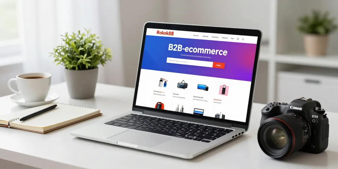 Professional user accessing rokok88 login in a modern workspace with a vibrant e-commerce interface.