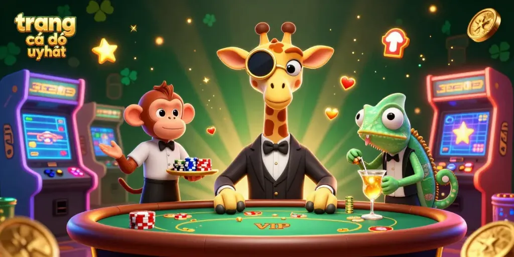 Các trang cá độ uy tín cùng với biểu tượng may mắn và không khí casino sôi động