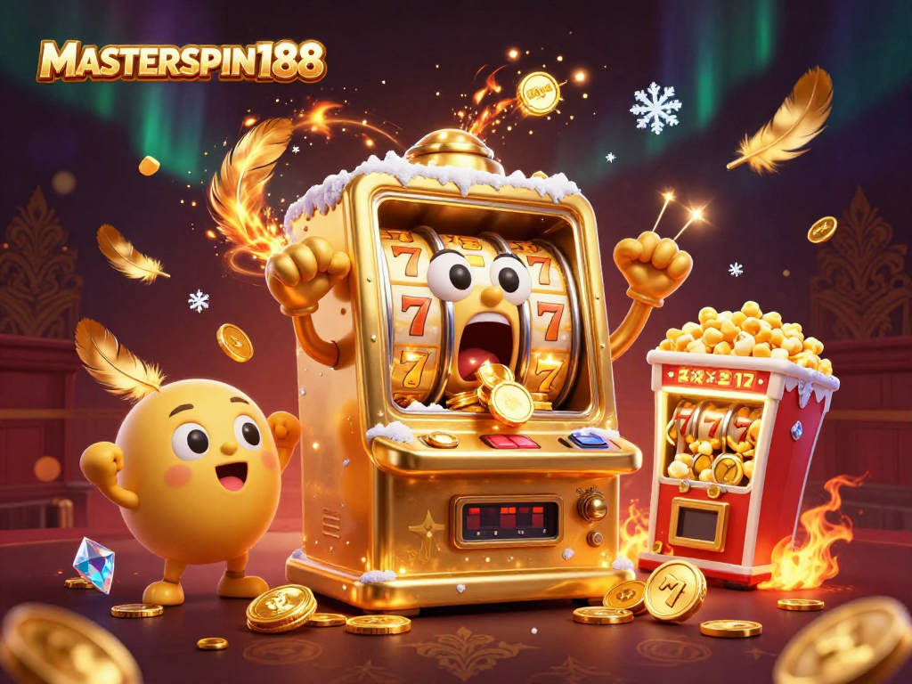 Celebrate your jackpot wins with MASTERSPIN188 by spinning golden slot machines and coins!