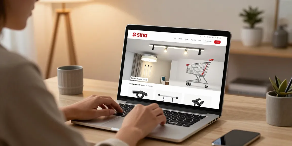 Sina magnetica LED shopping experience showing top deals on e-commerce platform