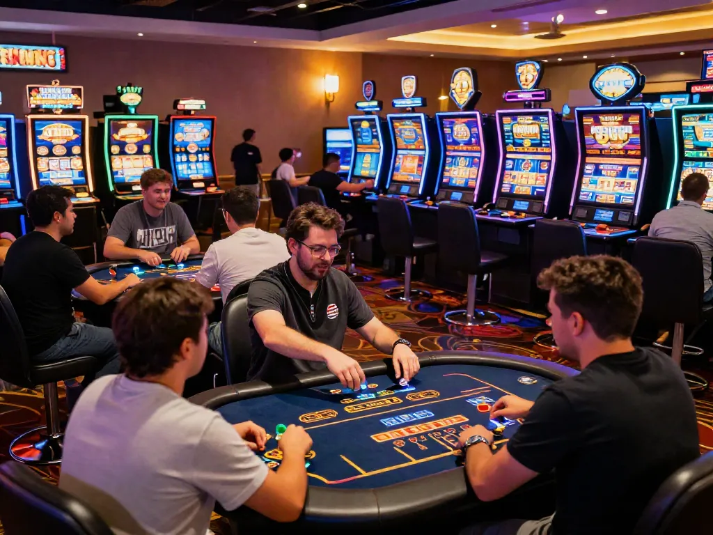 Exciting casino experience at man88 with players enjoying live gaming and vibrant promotions.