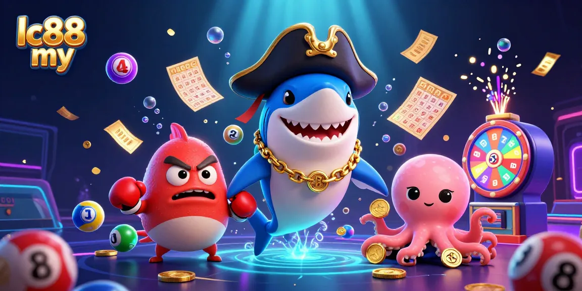 Engage with exciting games at lc88 my while enjoying vibrant illustrations of cartoon characters and casino elements.