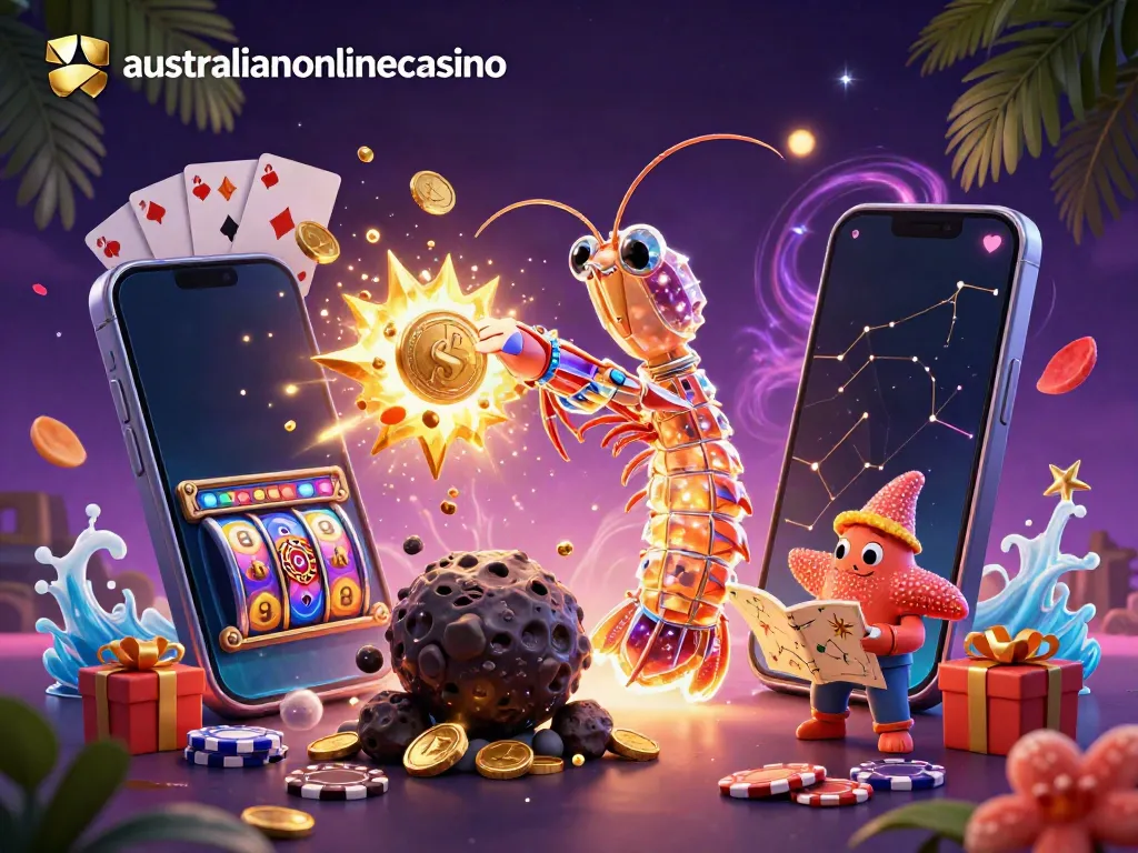 Engage with top Australian online casino games featuring colorful slots and dynamic characters.