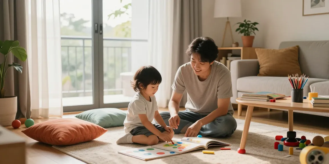 Parent interacting with child in a cozy living room focused on rokok 88 parenting techniques for emotional growth.