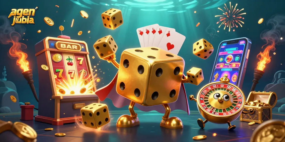 Experience the excitement of agen judi bola with thrilling golden dice and slot machines in action.