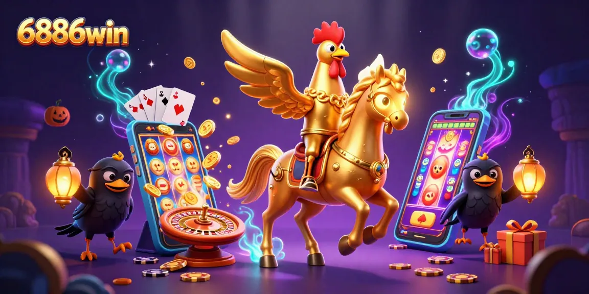Experience thrilling gameplay with 6886win, where golden roosters and magical elements come alive in a vibrant casino!