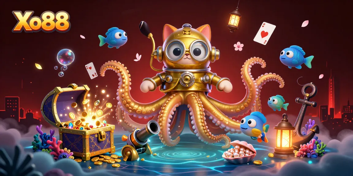 Xo88's thrilling undersea adventure with the kraken, diving cat, and treasure-filled ocean.