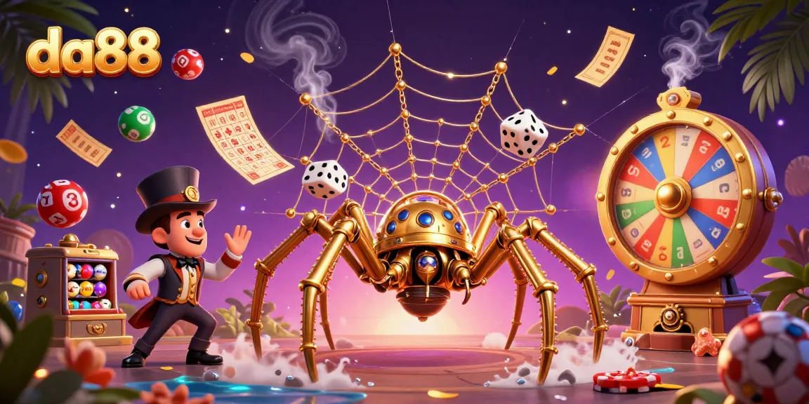 Experience thrilling luck with da88's captivating steampunk casino illustration featuring dynamic game elements.