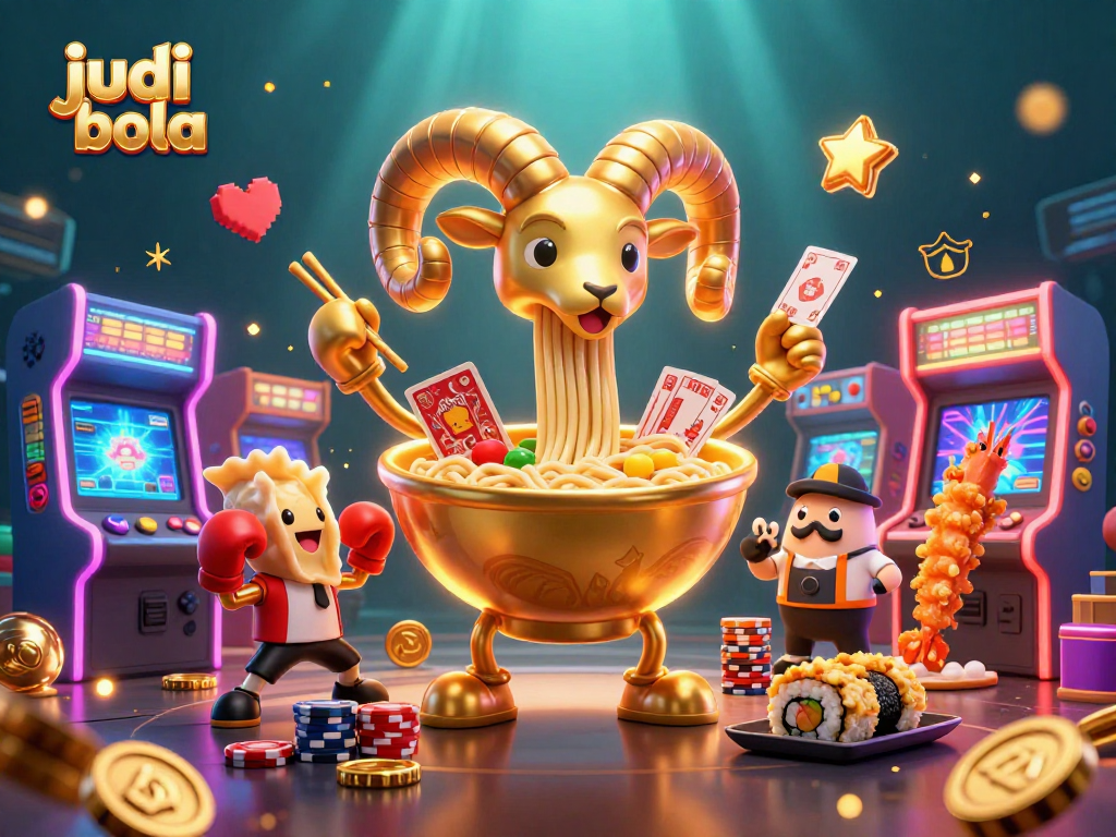Experience judi bola action with playful characters in a vibrant casino setting.