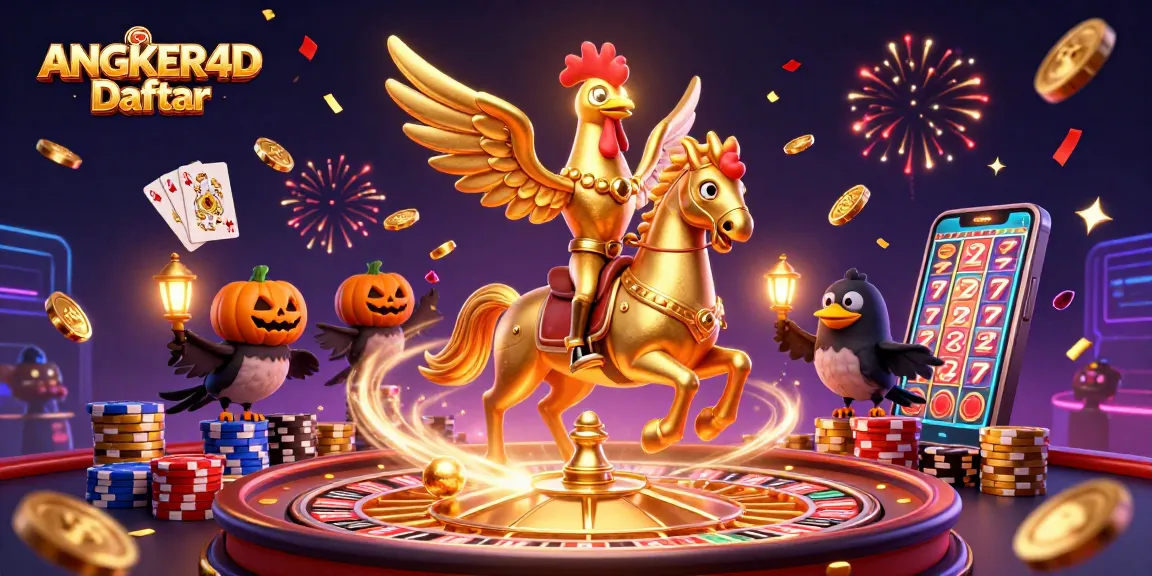 Experience ANGKER4D Daftar with thrilling slot victories amidst cascading golden coins and dazzling wins.