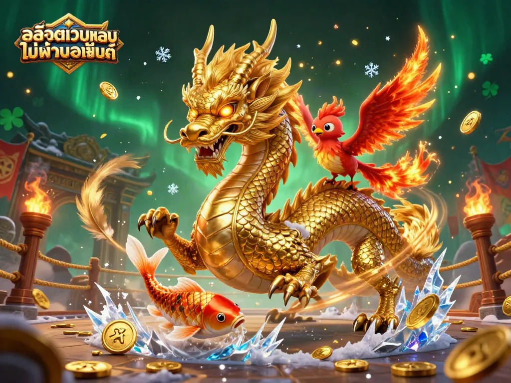 เล่นกับสล็อตเว็บตรงไม่ผ่านเอเย่นต์ รับโชคจากมังกรทองและนกฟีนิกซ์ในฉากคาสิโน