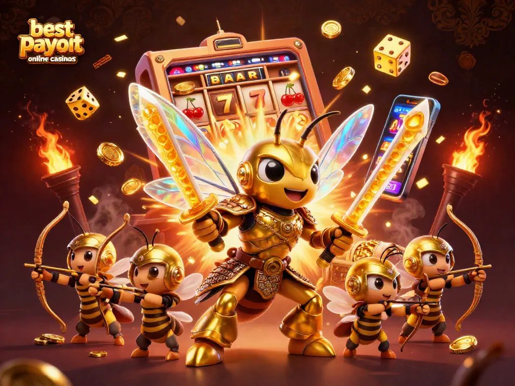 Experience the excitement of the best payout online casinos with dramatic jackpot scenes and golden characters.