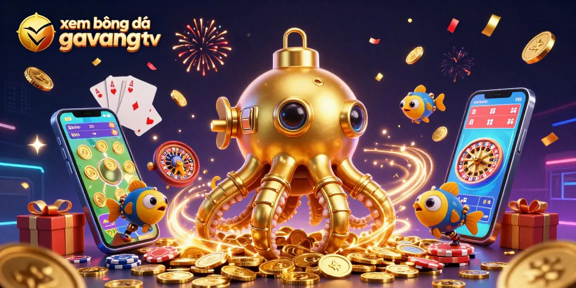 xem bóng đá gavangtv sports betting scene with a golden kraken and engaging casino elements