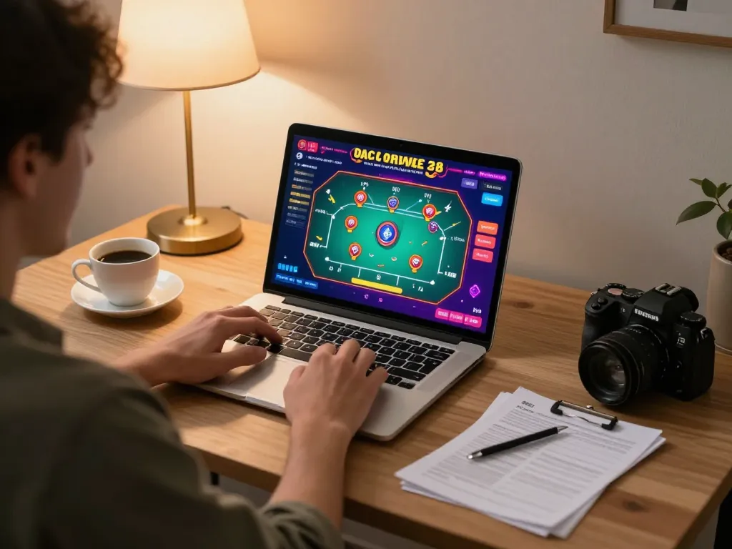 Player enjoying an engaging xx88 online poker game on their laptop in a cozy home setup.