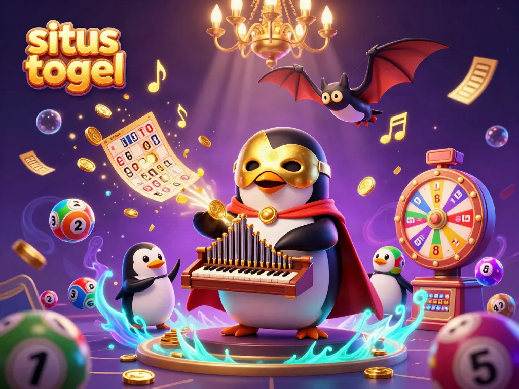Situs togel promotes exciting gameplay with a whimsical penguin and dynamic lottery elements.