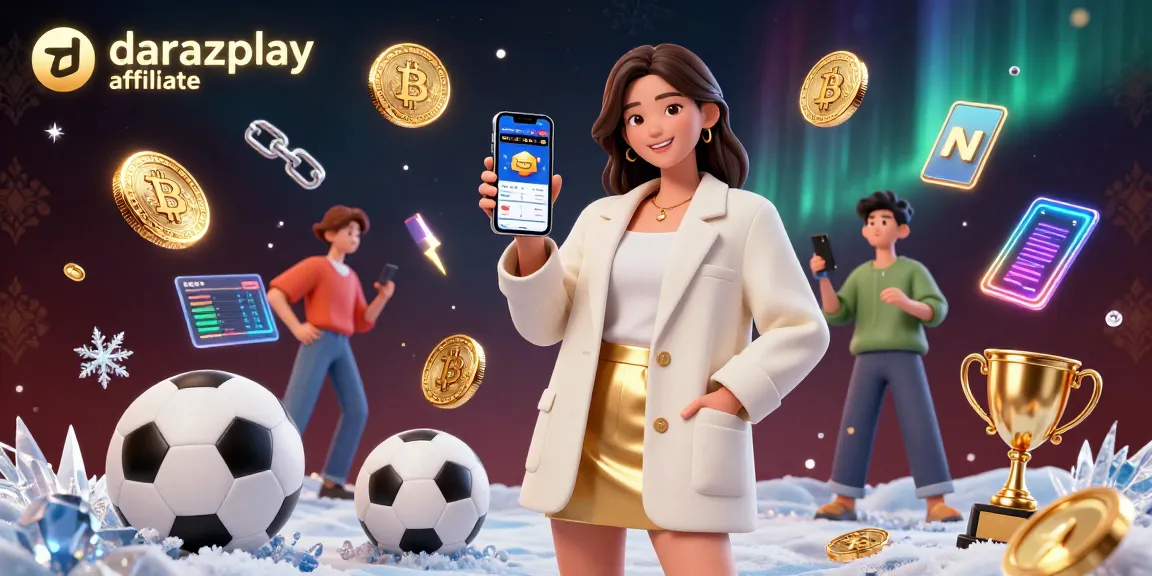 Promote the darazplay affiliate program with captivating 3D illustration showcasing sports betting excitement.