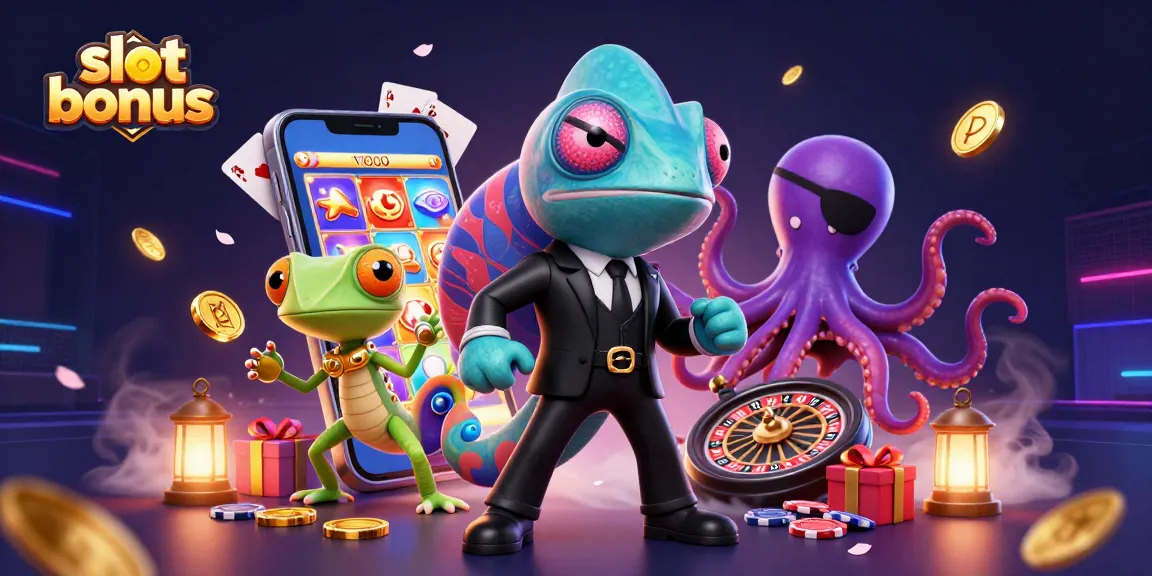 Engage with the exhilarating slot bonus experience featuring a dynamic casino scene with vibrant characters and elements.