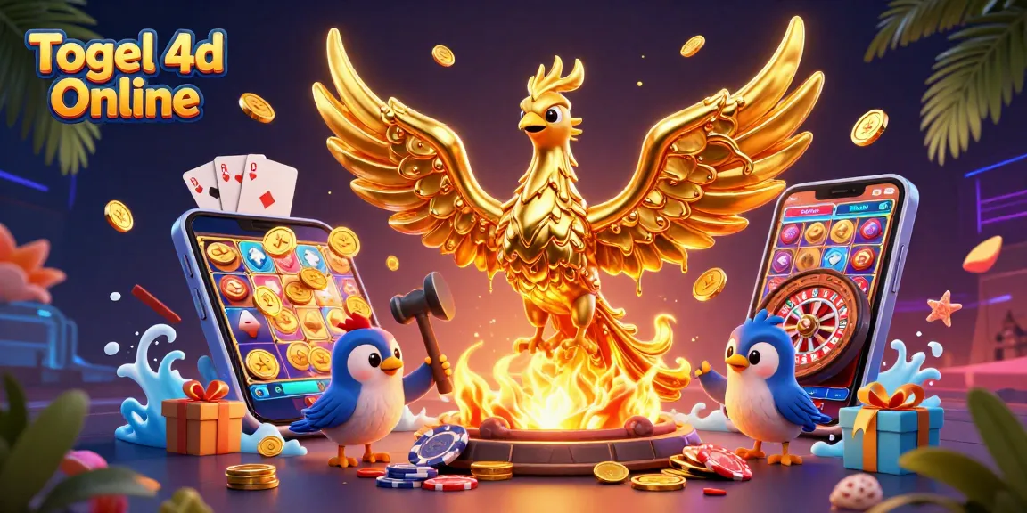 Experience Togel 4d Online with a vibrant casino scene featuring a golden phoenix and dynamic game elements.