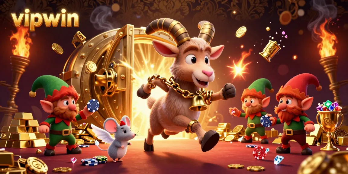 Experience the festive excitement of vipwin's thrilling casino with gremlins and a Krampus goat!