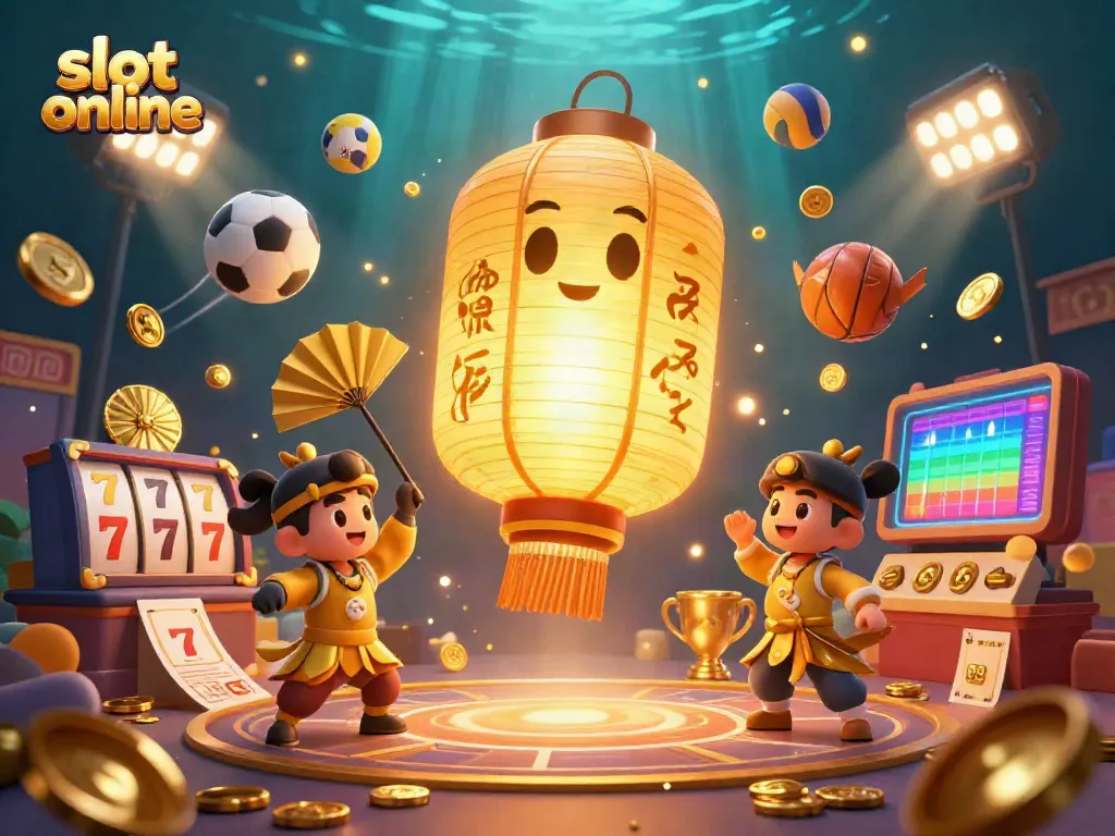 Experience the excitement of slot online with dynamic 3D elements showcasing vibrant casino gameplay.