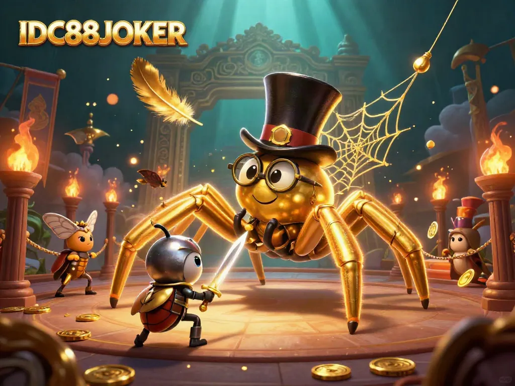 Experience the thrill of IDC88JOKER with vibrant characters and dynamic elements in a captivating casino scene.