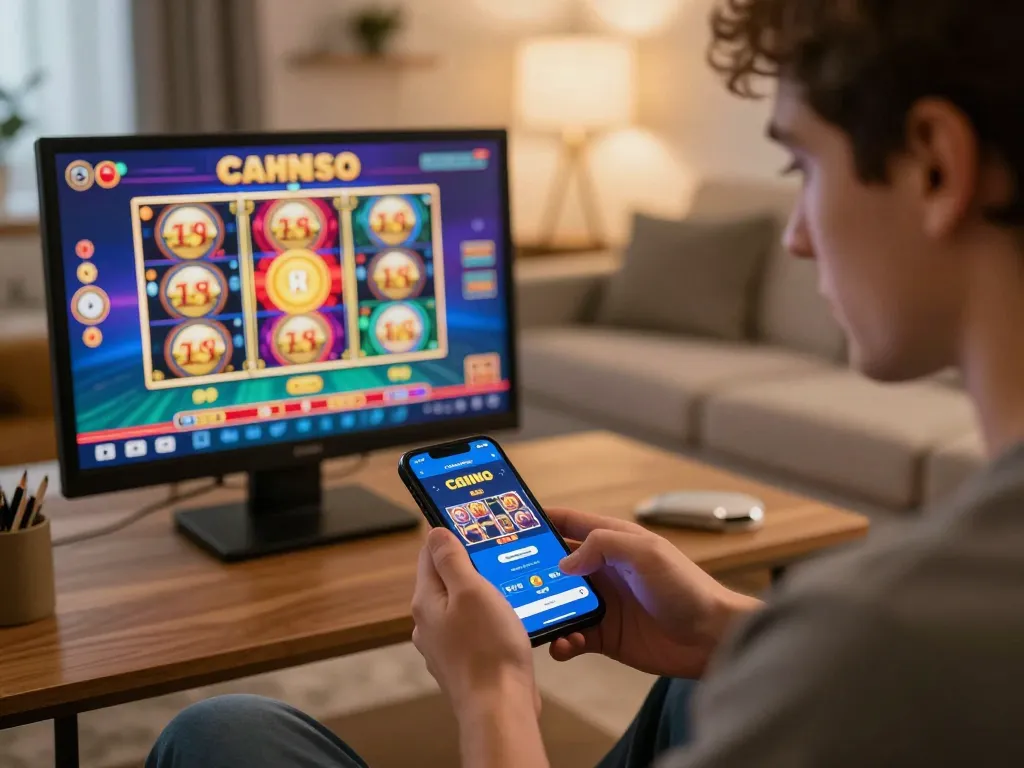 Engaging in tg 88 online gaming with a vibrant casino app interface on a smartphone