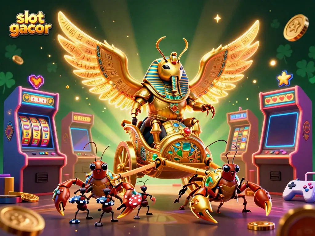 Experience the thrill of slot gacor with vivid characters and colorful casino elements.
