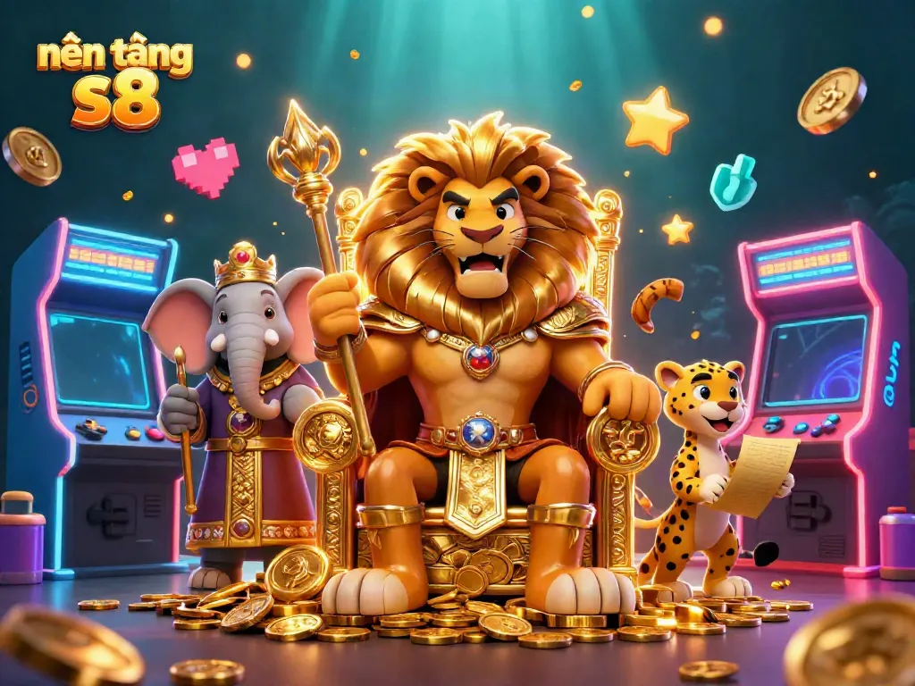 Experience the vibrant energy of nền tảng s8 with colorful casino elements and dynamic characters in the scene.