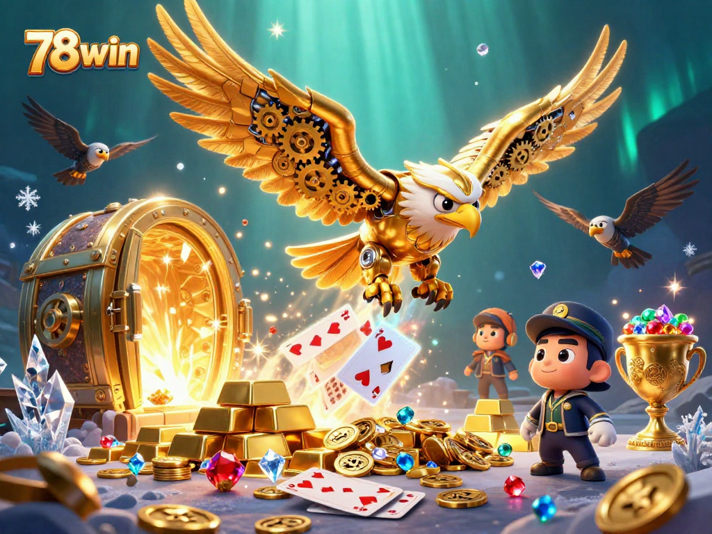 Experience thrill with 78win's vibrant casino adventure illustration featuring treasures and dynamic gameplay.