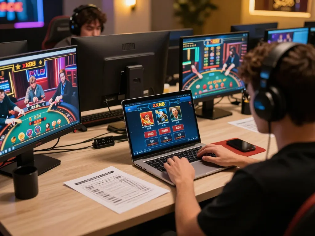 Engaging in gameplay on the xx88 online casino platform