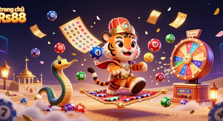 Engage with exciting games on trang chủ Rs88 featuring colorful lottery balls and a vibrant jungle casino theme.