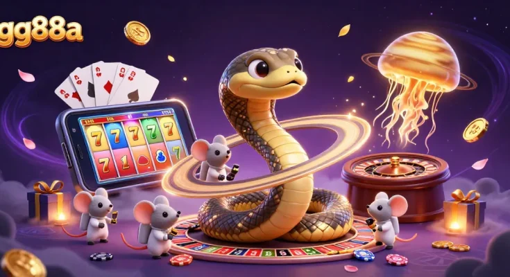 Experience thrilling gaming sessions at gg88a with vibrant characters and dynamic casino elements.