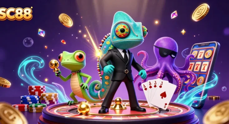 Experience thrilling gameplay at SC88 with vibrant characters and dynamic casino elements.