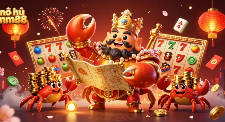Spin the reels and win big with nổ hũ mm88's vibrant casino adventure, featuring various golden elements and intricate characters.